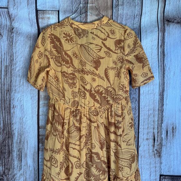 Anthropologie Kallie Flowy Maxi Dress Orange Floral Cotton Gauze XXS Fall Boho - Picture 5 of 9